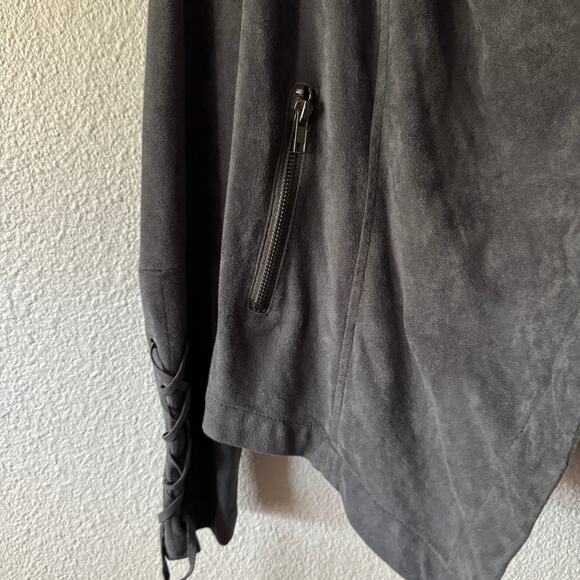 Cupcakes and Cashmere Faux Suede Jacket Womens XS Gray Business Work Minimalist - Picture 6 of 6